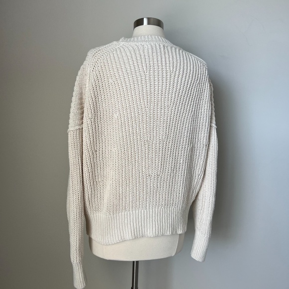 Banana Republic 100% Organic Cotton Chunky Knit Oversized Boxy Sweater Large - Picture 11 of 16